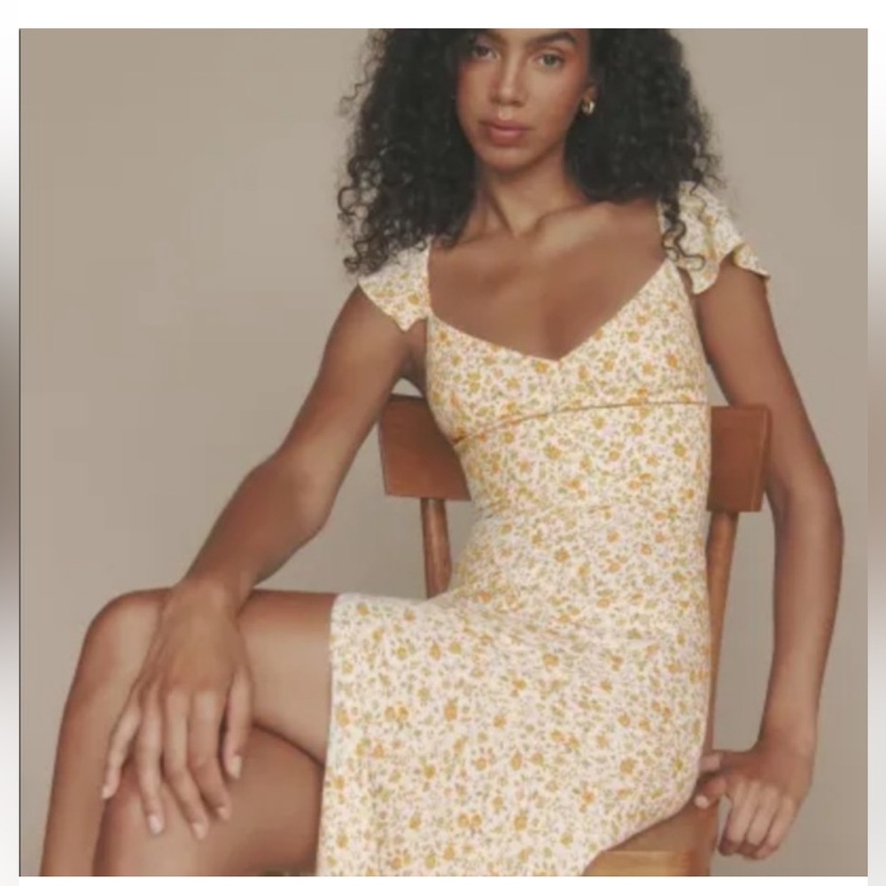 Reformation Baxley dress in Lima